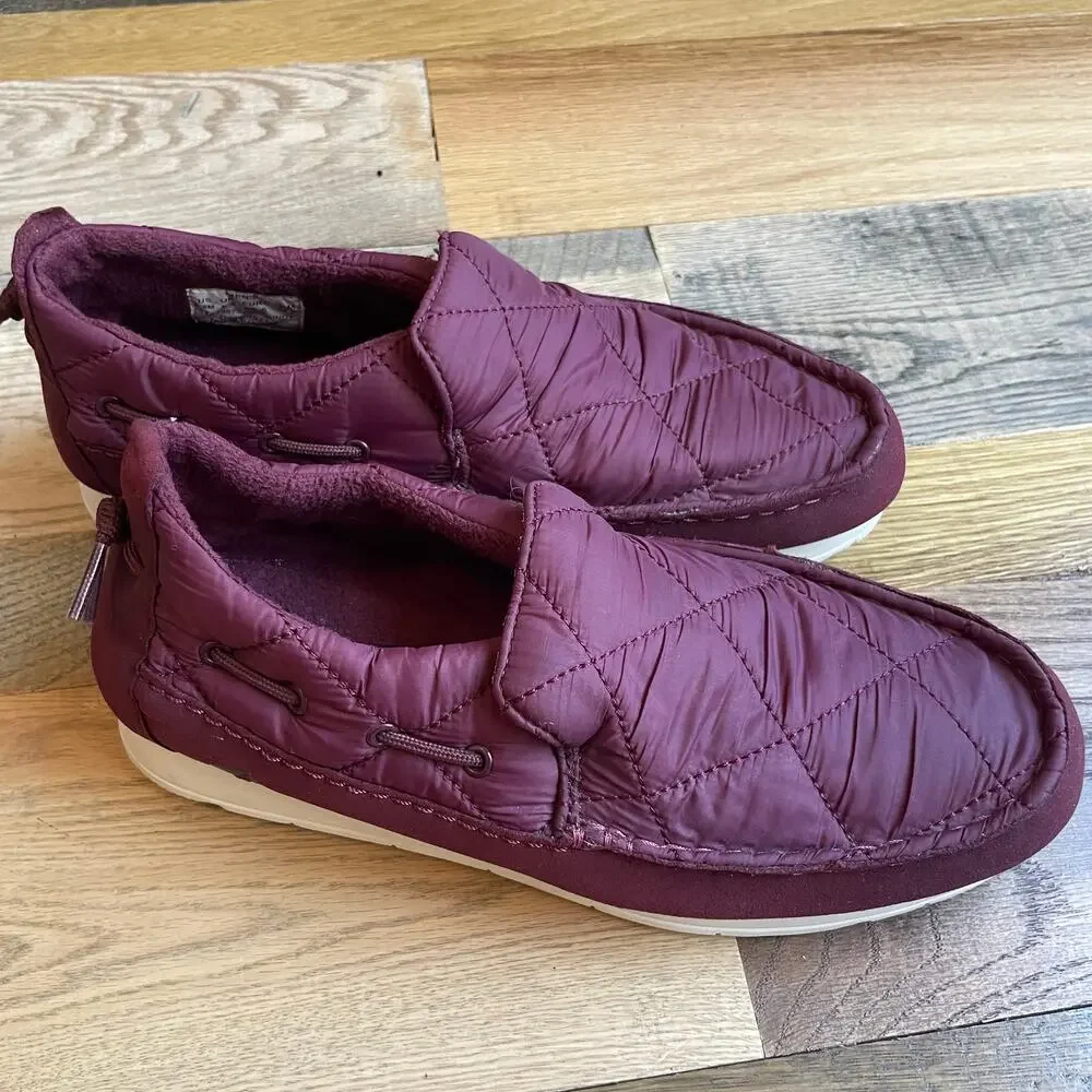 Sperry Men's 6.5 Burgundy Quilted Slip On Boat Shoes